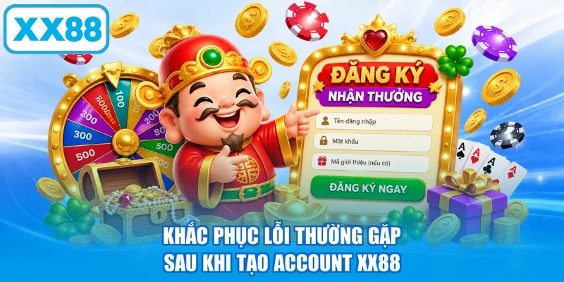 Khắc phục lỗi thường gặp sau khi tạo account XX88