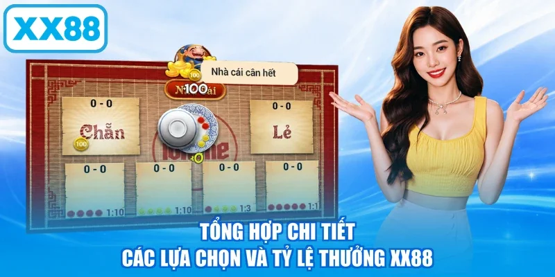 Tổng hợp chi tiết các lựa chọn và tỷ lệ thưởng XX88